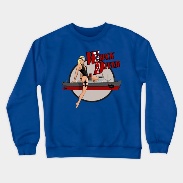 Wreck Diver Pinup Crewneck Sweatshirt by TCP